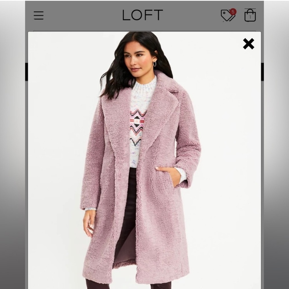 NWT Loft Sherpa Coat